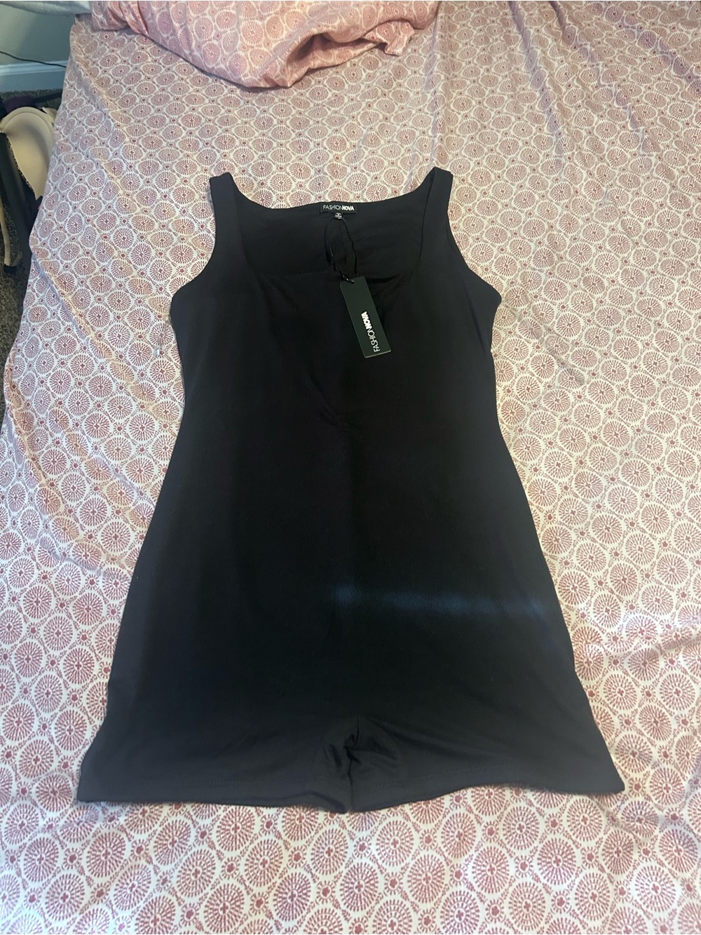 Fashion Nova Black Seamless Romper Bodysuit Chemise